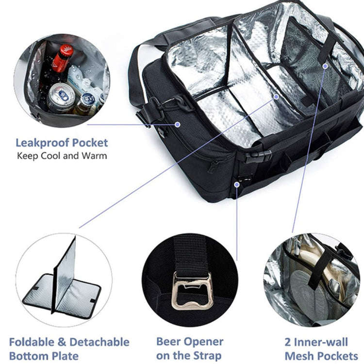 Foldable and Portable Outdoor Car Camping Picnic Storage Bag(Black)