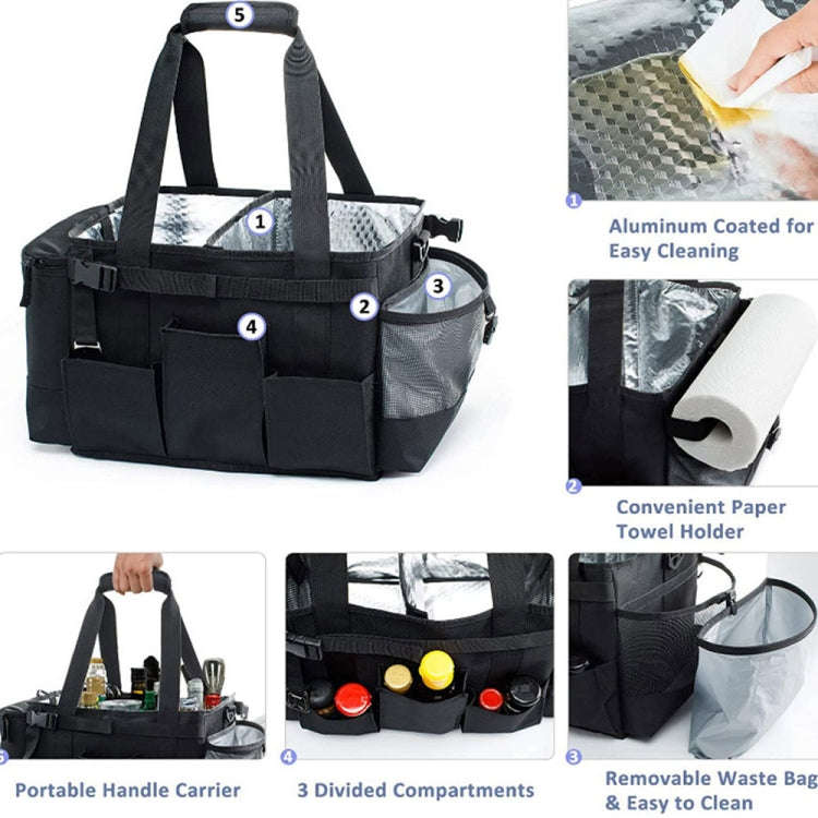 Foldable and Portable Outdoor Car Camping Picnic Storage Bag(Black)
