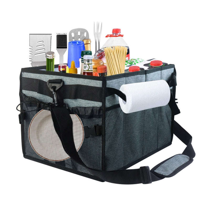 Large Foldable and Portable Outdoor Car Camping Picnic Storage Bag(Grey)