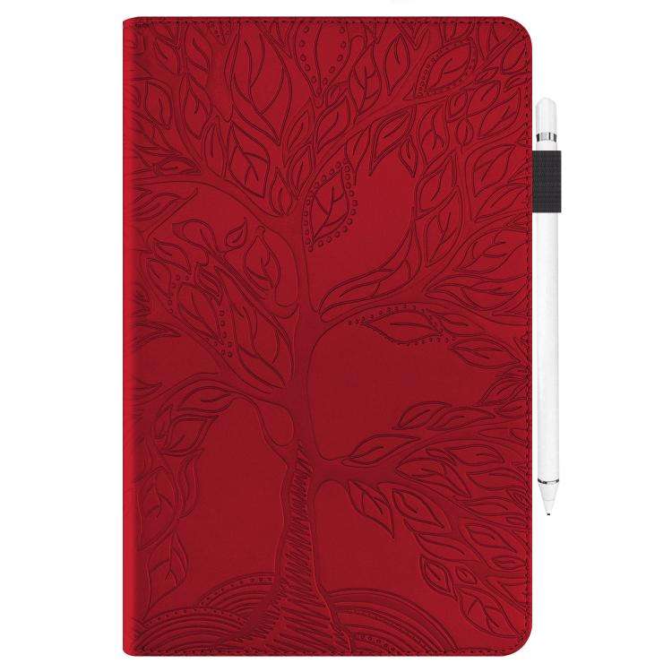 For Honor Pad 10 Tree Life Series Embossed Leather Tablet Case(Red)