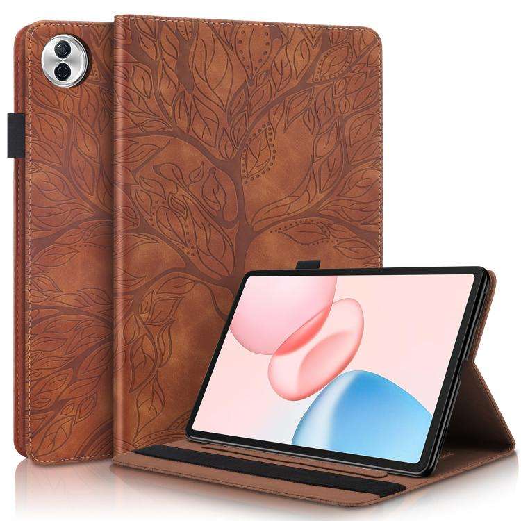 For Honor Pad 10 Tree Life Series Embossed Leather Tablet Case(Brown)