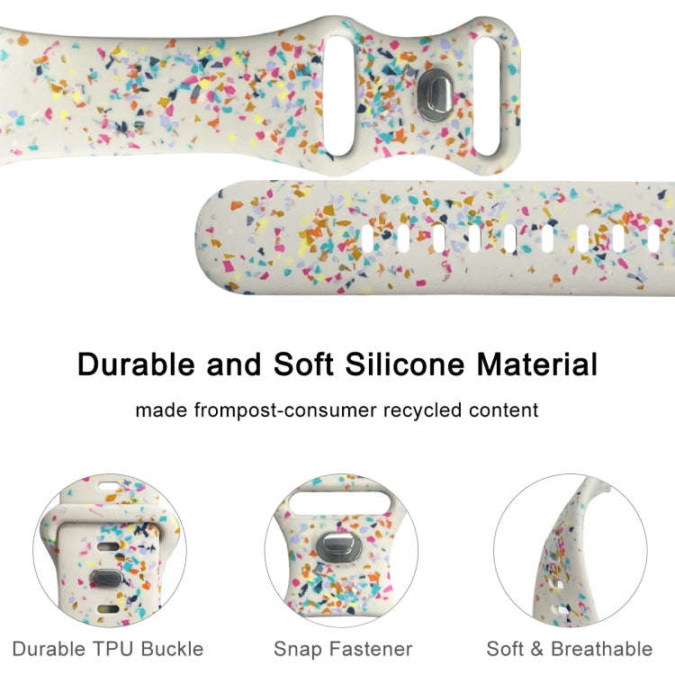 For Apple Watch Ultra 2 49mm Floral Silicone Watch Band(Starlight)