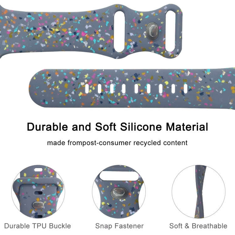 For Apple Watch Serie 4 40mm Floral Silicone Watch Band(Grey)