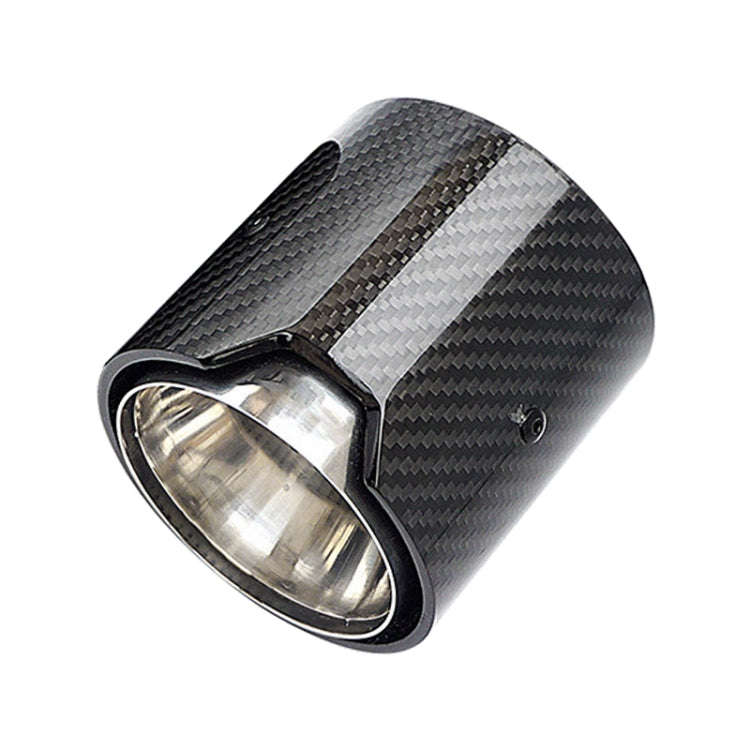 Car Modified MP Exhaust Pipe Glossy 90mm Carbon Fiber Short Tail Throat for BMW 3 Series, Air Inl...