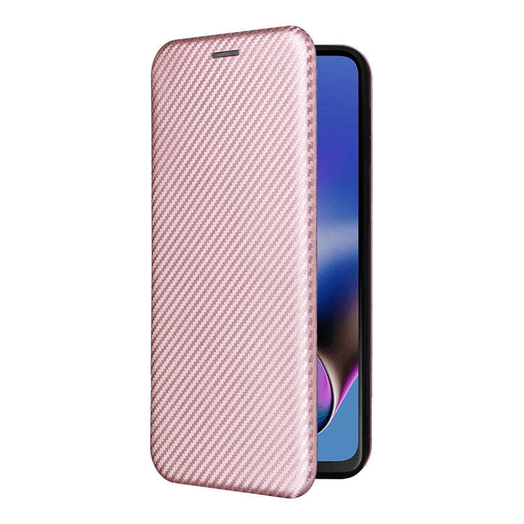 For Motorola Moto G54 5G / G64 / G64y Carbon Fiber Texture Flip Leather Phone Case(Pink)