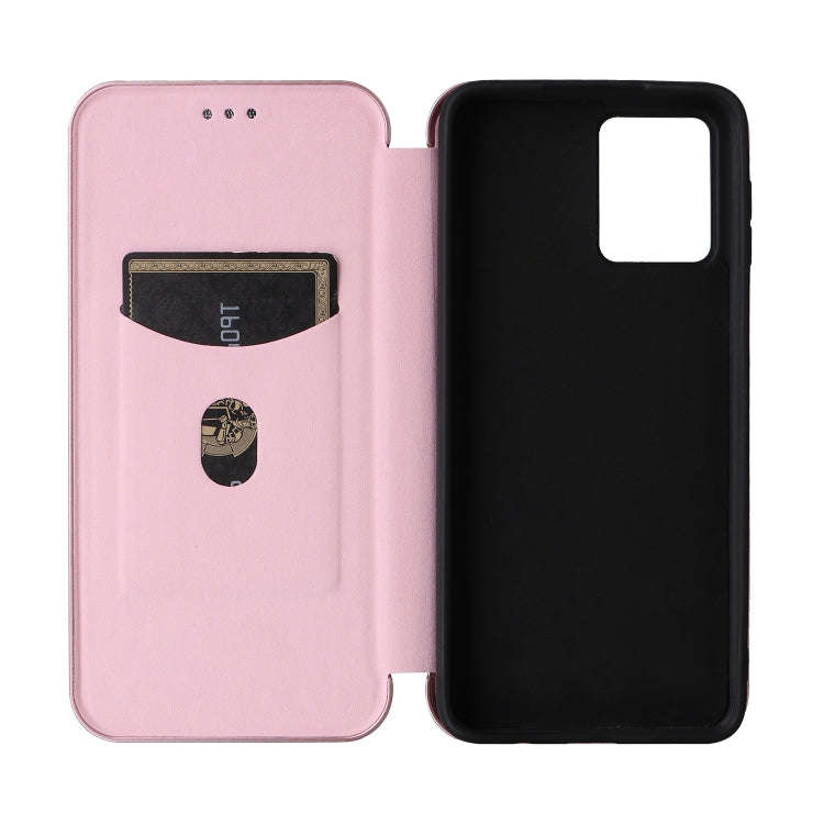 For Motorola Moto G54 5G / G64 / G64y Carbon Fiber Texture Flip Leather Phone Case(Pink)