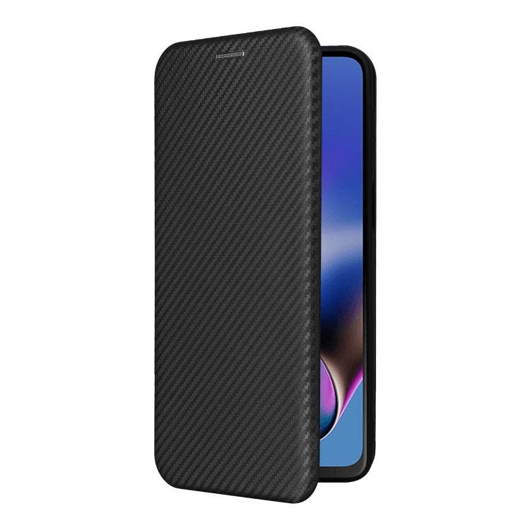 For Motorola Moto G54 5G / G64 / G64y Carbon Fiber Texture Flip Leather Phone Case(Black)