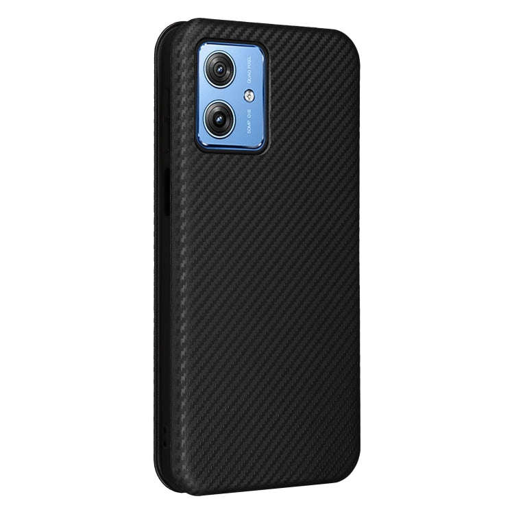 For Motorola Moto G54 5G / G64 / G64y Carbon Fiber Texture Flip Leather Phone Case(Black)