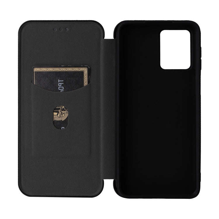 For Motorola Moto G54 5G / G64 / G64y Carbon Fiber Texture Flip Leather Phone Case(Black)