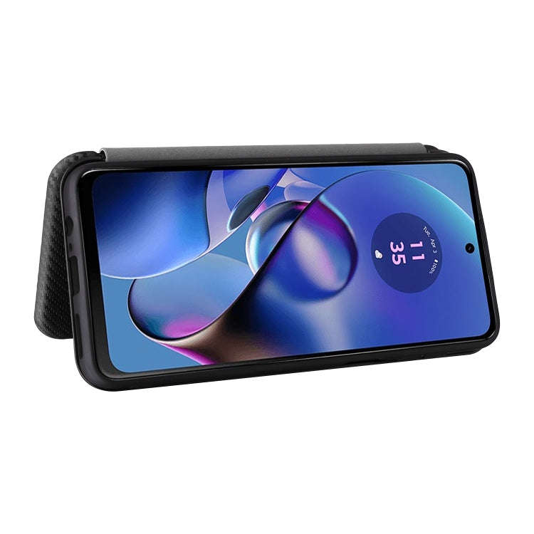 For Motorola Moto G54 5G / G64 / G64y Carbon Fiber Texture Flip Leather Phone Case(Black)
