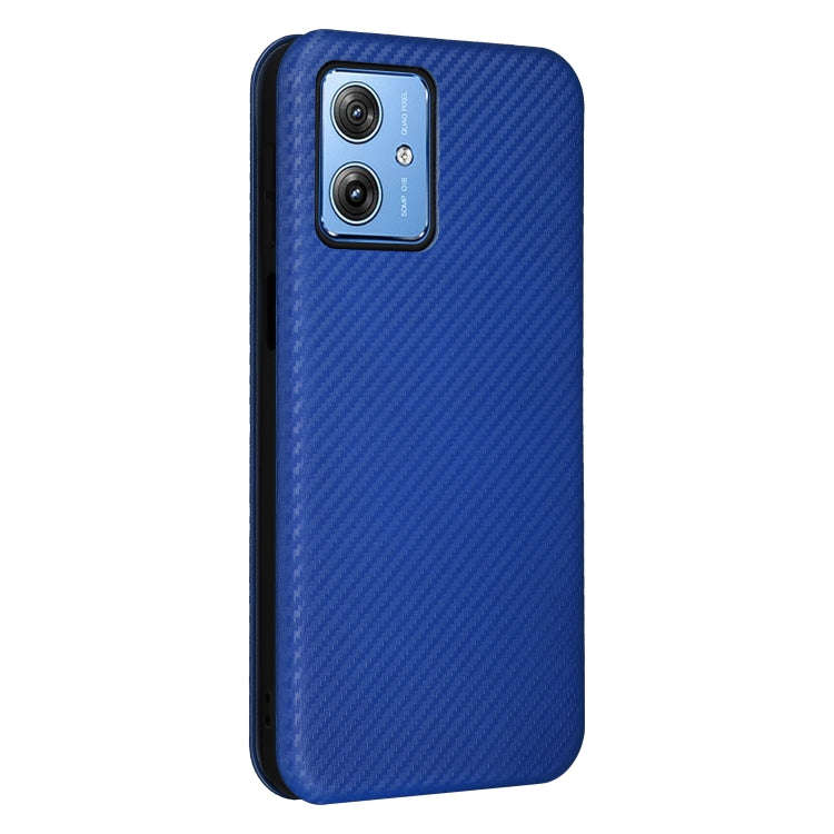 For Motorola Moto G54 5G / G64 / G64y Carbon Fiber Texture Flip Leather Phone Case(Blue)