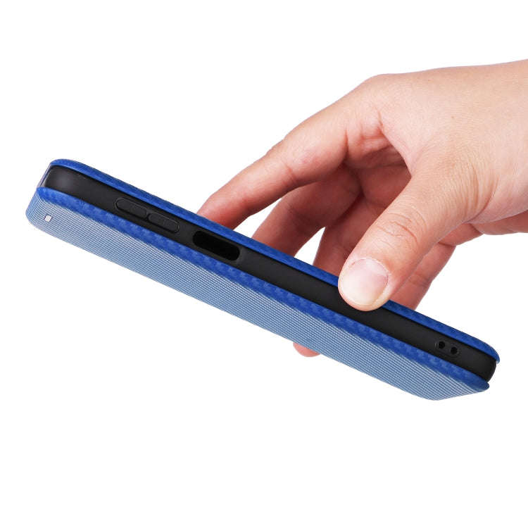 For Motorola Moto G54 5G / G64 / G64y Carbon Fiber Texture Flip Leather Phone Case(Blue)