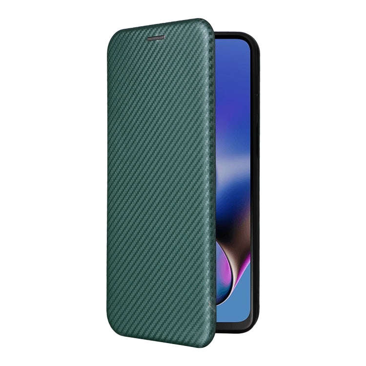 For Motorola Moto G54 5G / G64 / G64y Carbon Fiber Texture Flip Leather Phone Case(Green)