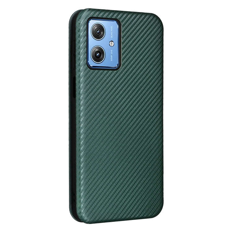 For Motorola Moto G54 5G / G64 / G64y Carbon Fiber Texture Flip Leather Phone Case(Green)