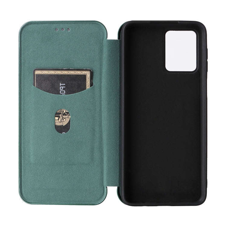 For Motorola Moto G54 5G / G64 / G64y Carbon Fiber Texture Flip Leather Phone Case(Green)
