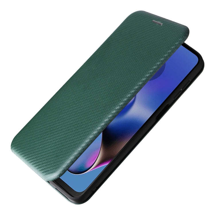 For Motorola Moto G54 5G / G64 / G64y Carbon Fiber Texture Flip Leather Phone Case(Green)