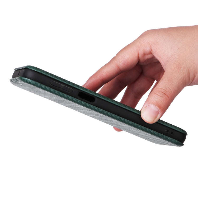 For Motorola Moto G54 5G / G64 / G64y Carbon Fiber Texture Flip Leather Phone Case(Green)