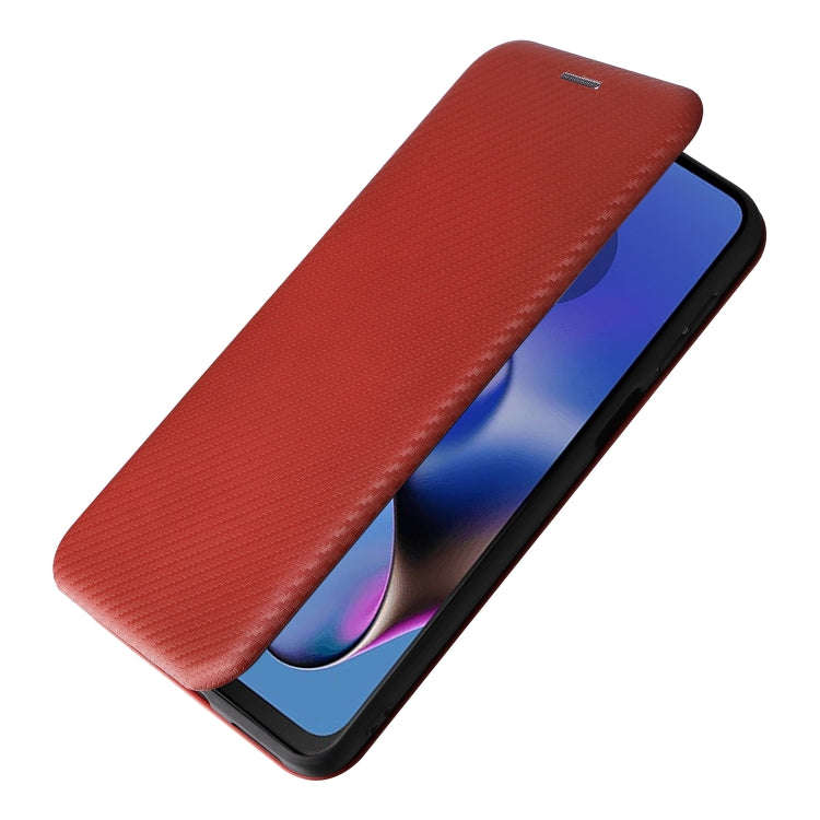 For Motorola Moto G54 5G / G64 / G64y Carbon Fiber Texture Flip Leather Phone Case(Brown)