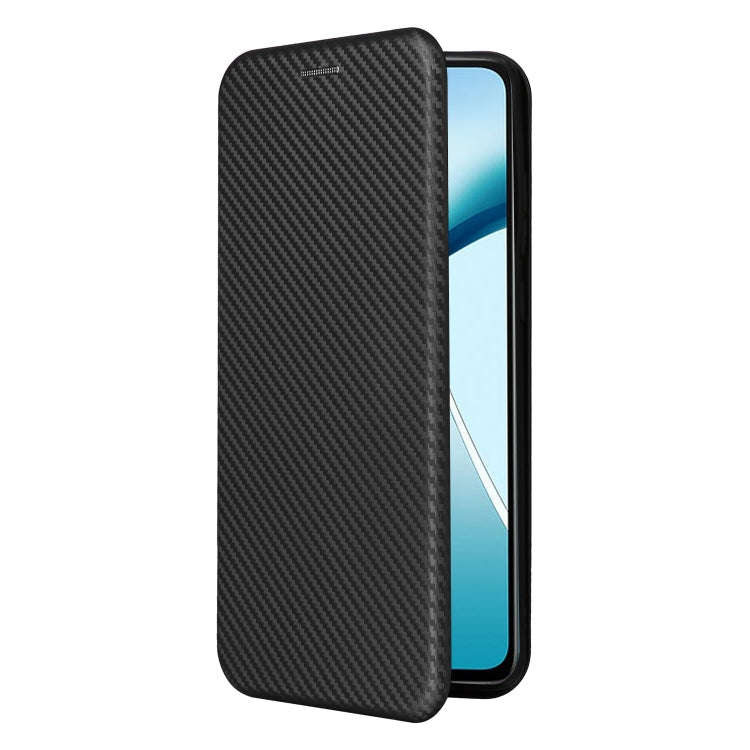 For Motorola Moto G85 Carbon Fiber Texture Flip Leather Phone Case(Black)