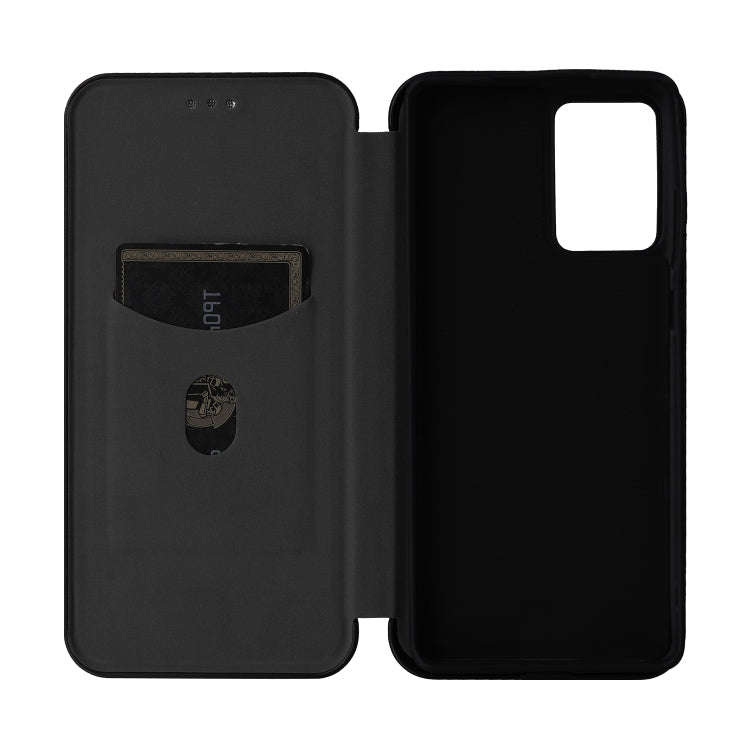 For Motorola Moto G85 Carbon Fiber Texture Flip Leather Phone Case(Black)