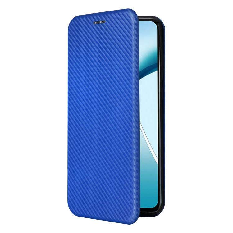 For Motorola Moto G85 Carbon Fiber Texture Flip Leather Phone Case(Blue)