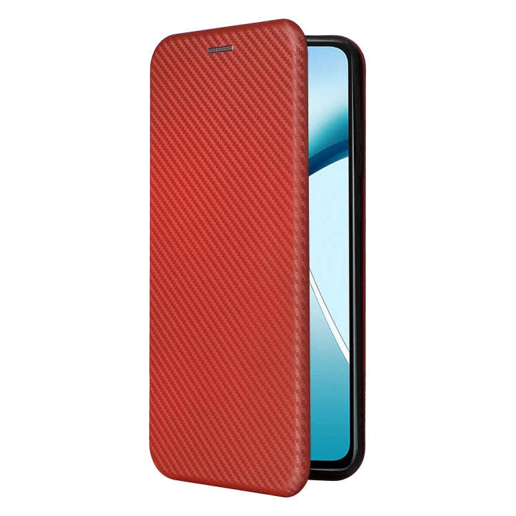 For Motorola Moto G85 Carbon Fiber Texture Flip Leather Phone Case(Brown)