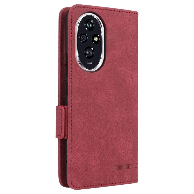 For Honor 200 Magnetic Clasp Flip Leather Phone Case(Red)
