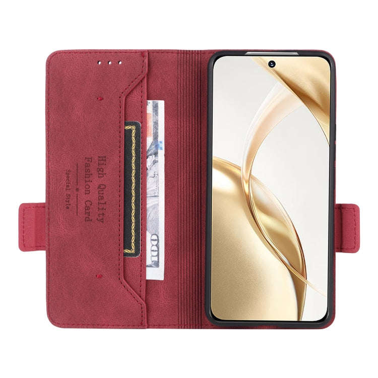 For Honor 200 Magnetic Clasp Flip Leather Phone Case(Red)