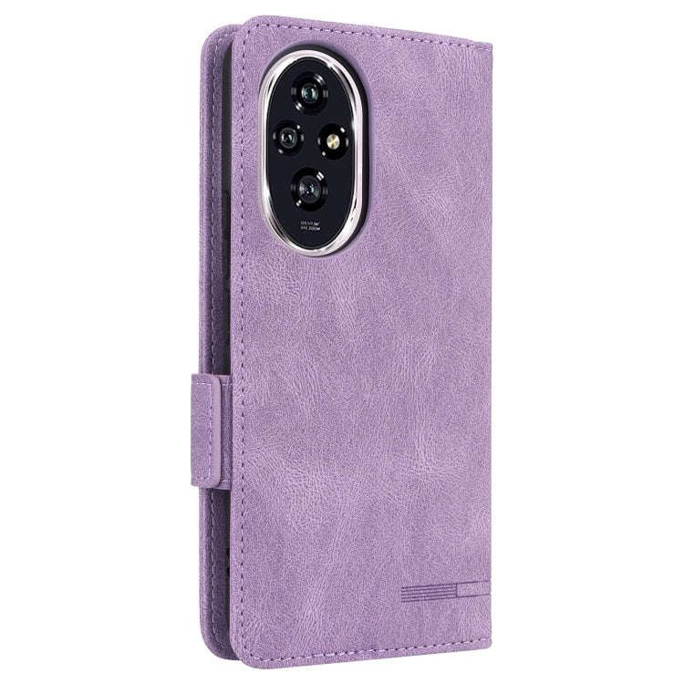 For Honor 200 Magnetic Clasp Flip Leather Phone Case(Purple)