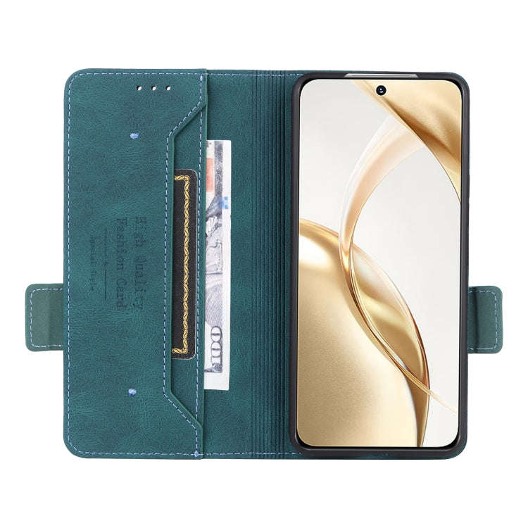 For Honor 200 Magnetic Clasp Flip Leather Phone Case(Green)