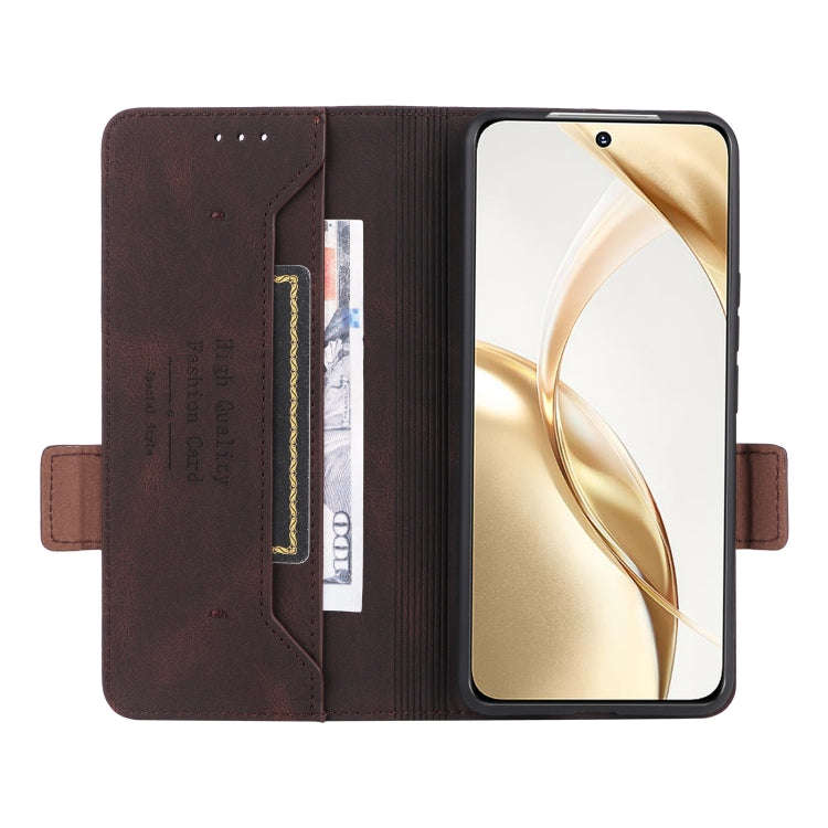 For Honor 200 Magnetic Clasp Flip Leather Phone Case(Brown)