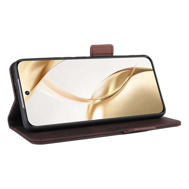 For Honor 200 Magnetic Clasp Flip Leather Phone Case(Brown)