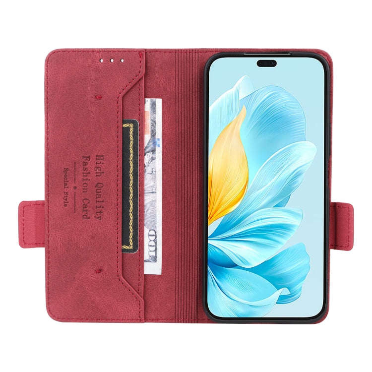 For Honor 200 Lite Global Magnetic Clasp Flip Leather Phone Case(Red)