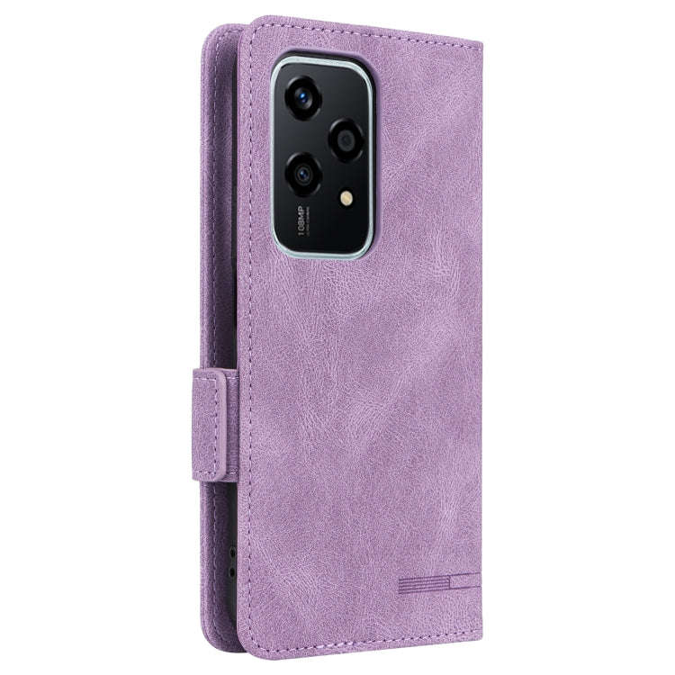 For Honor 200 Lite Global Magnetic Clasp Flip Leather Phone Case(Purple)