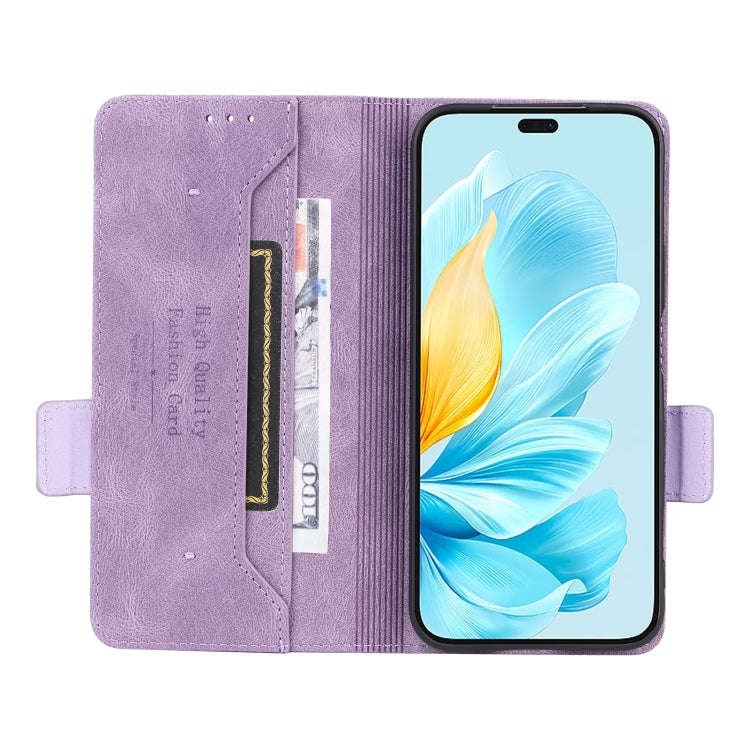For Honor 200 Lite Global Magnetic Clasp Flip Leather Phone Case(Purple)