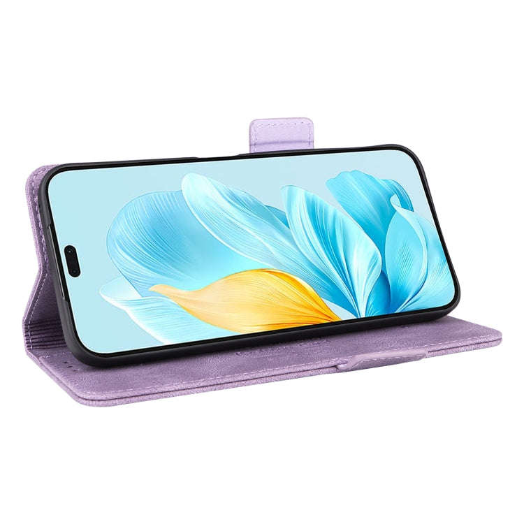 For Honor 200 Lite Global Magnetic Clasp Flip Leather Phone Case(Purple)