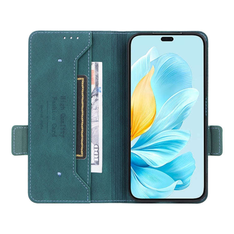 For Honor 200 Lite Global Magnetic Clasp Flip Leather Phone Case(Green)
