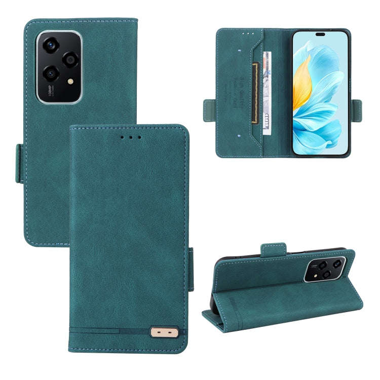 For Honor 200 Lite Global Magnetic Clasp Flip Leather Phone Case(Green)