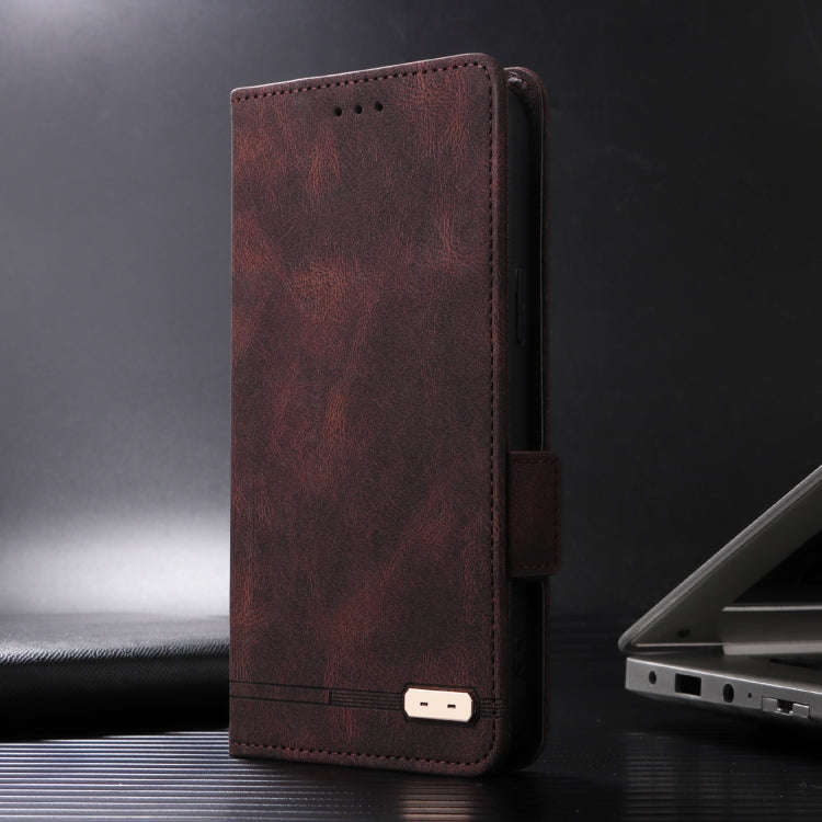 For Honor 200 Lite Global Magnetic Clasp Flip Leather Phone Case(Brown)