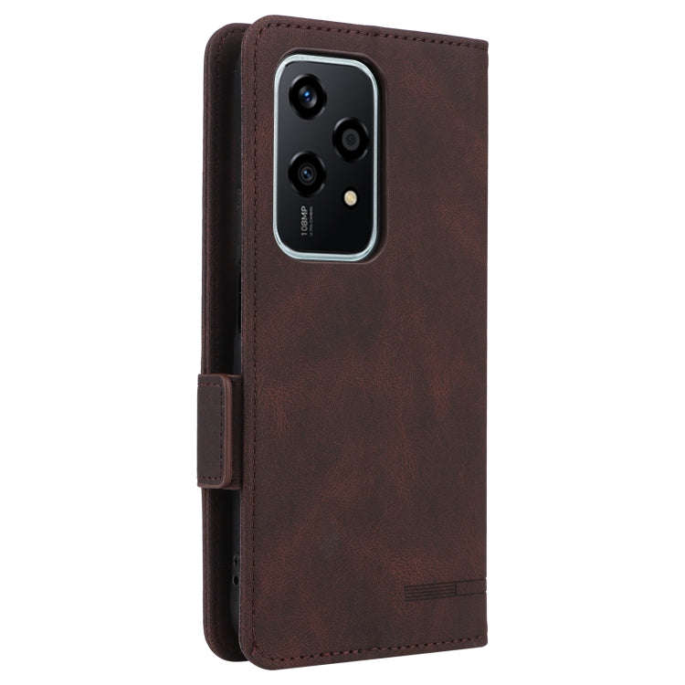 For Honor 200 Lite Global Magnetic Clasp Flip Leather Phone Case(Brown)