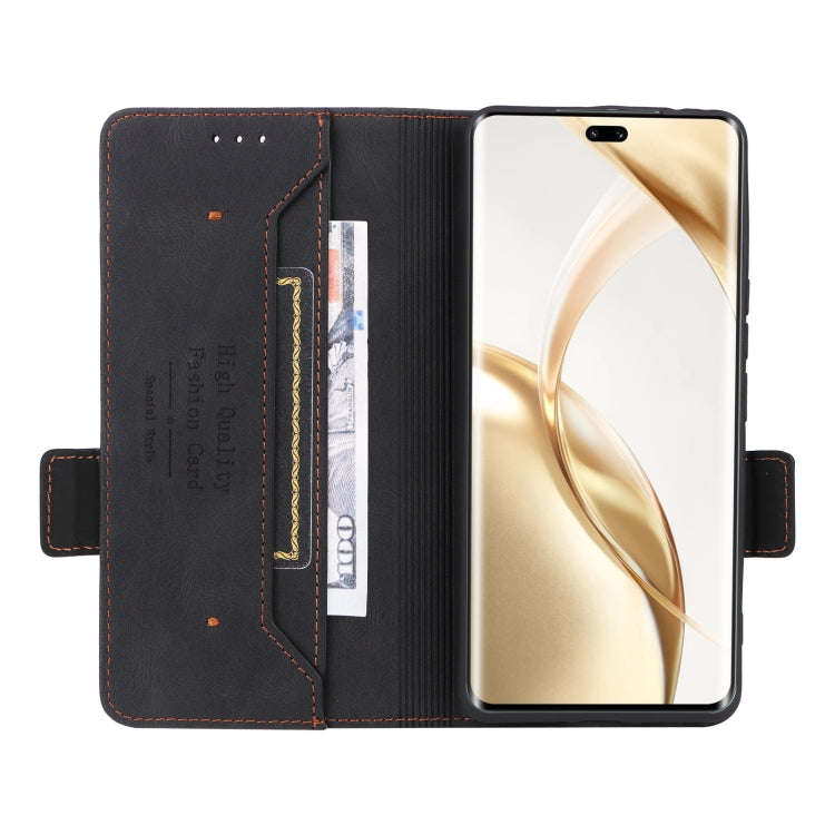 For Honor 200 Pro Magnetic Clasp Flip Leather Phone Case(Black)