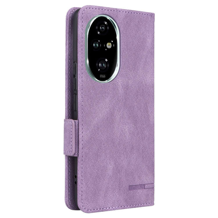 For Honor 200 Pro Magnetic Clasp Flip Leather Phone Case(Purple)