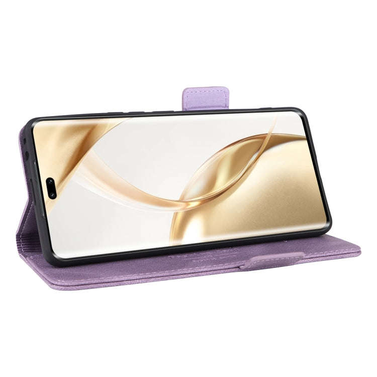 For Honor 200 Pro Magnetic Clasp Flip Leather Phone Case(Purple)