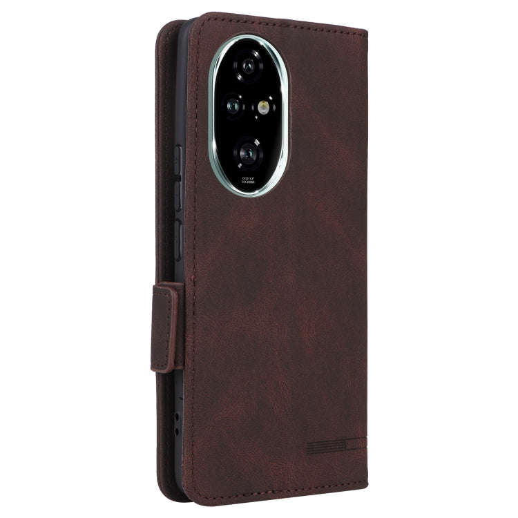 For Honor 200 Pro Magnetic Clasp Flip Leather Phone Case(Brown)