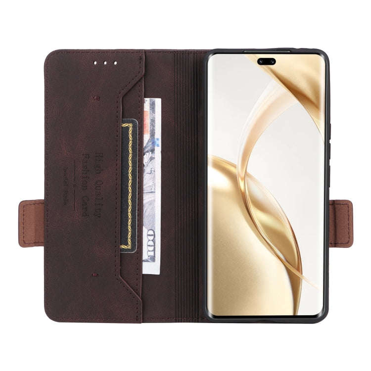 For Honor 200 Pro Magnetic Clasp Flip Leather Phone Case(Brown)