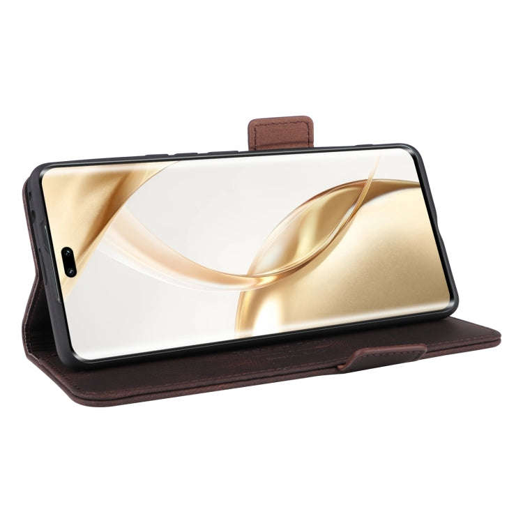 For Honor 200 Pro Magnetic Clasp Flip Leather Phone Case(Brown)