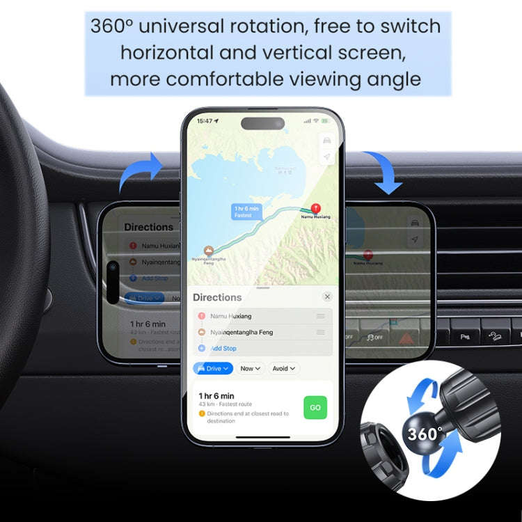 USAMS US-ZJ075 Magnetic Car Air Vent Phone Holder(Black)