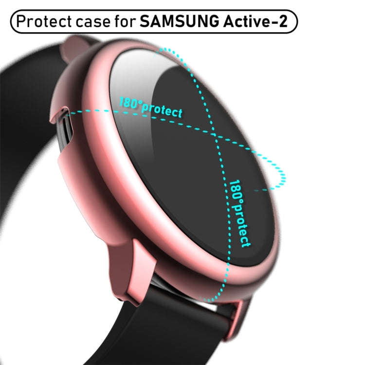 For Samsung Galaxy Watch Active 2 40mm Electroplate PC Protective Case with Tempered Glass Film(P...