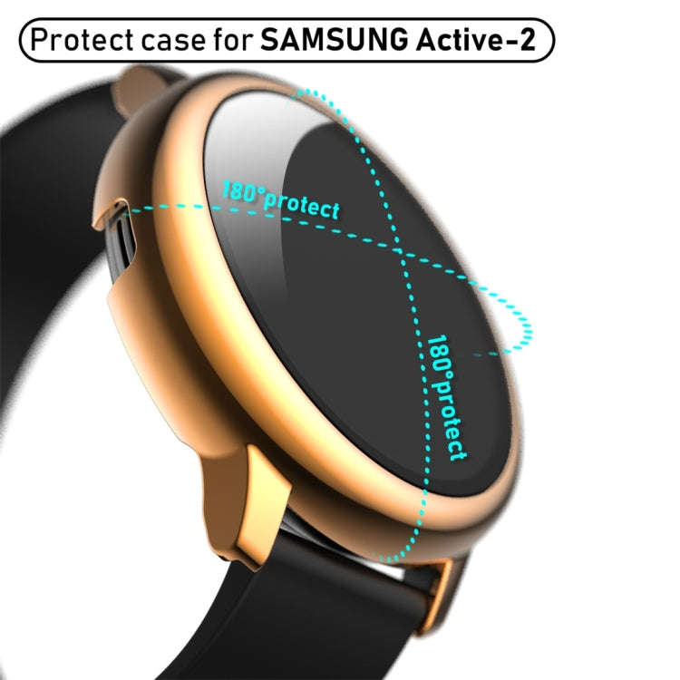 For Samsung Galaxy Watch Active 2 40mm Electroplate PC Protective Case with Tempered Glass Film(R...