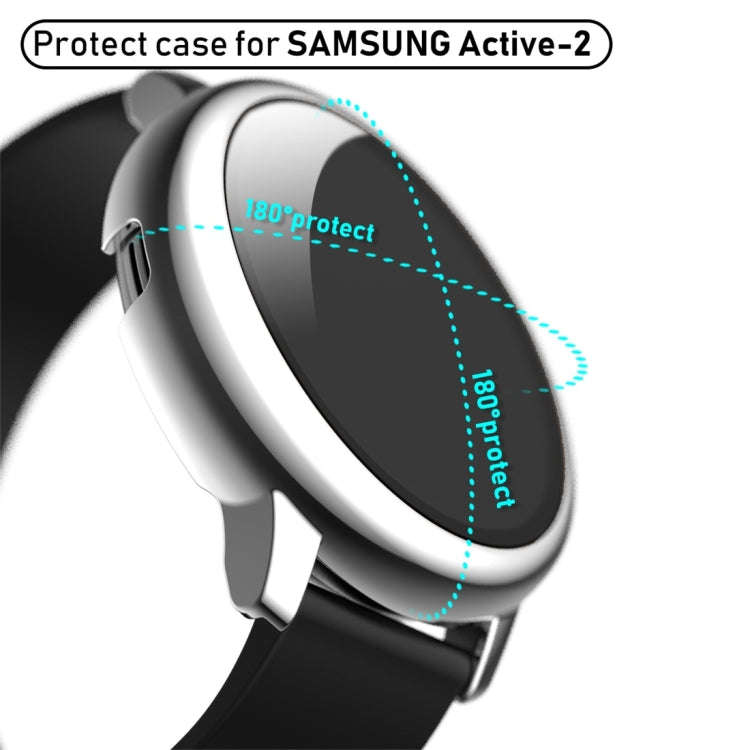 For Samsung Galaxy Watch Active 2 40mm Electroplate PC Protective Case with Tempered Glass Film(S...